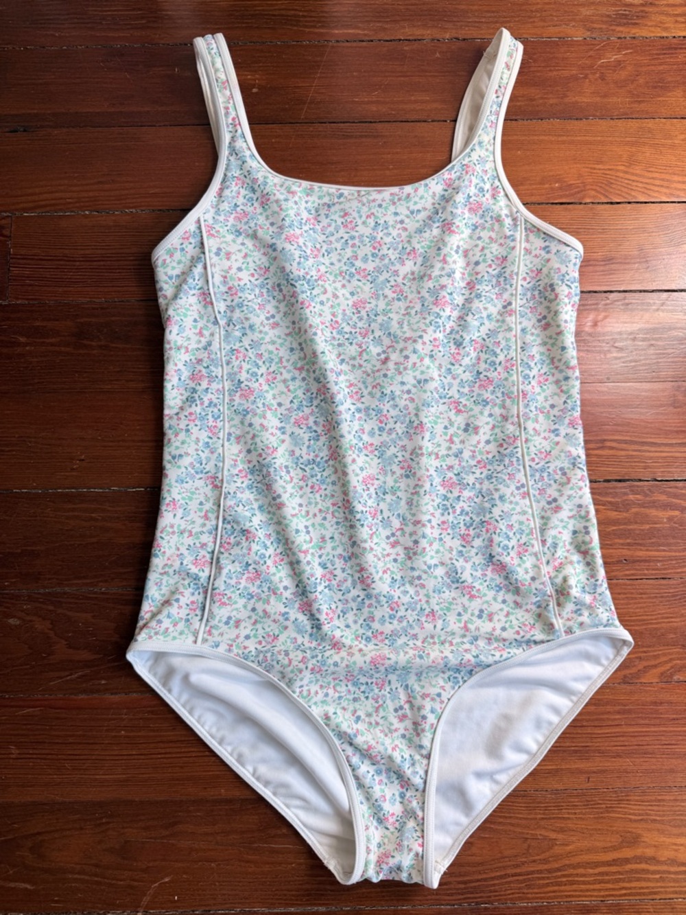 Abercrombie Girls' White Floral One-Piece Swimsuit